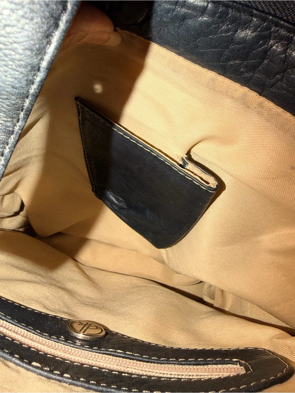 Vintage Black Genuine Leather Shoulder‎ Bag Made in Colombia Braided Trim